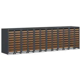 VidaXL Przechowalnia na 3 kosze na odpady 340 x 77.5 x 115.5 cm Stal