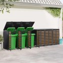 VidaXL Przechowalnia na 3 kosze na odpady 340 x 77.5 x 115.5 cm Stal
