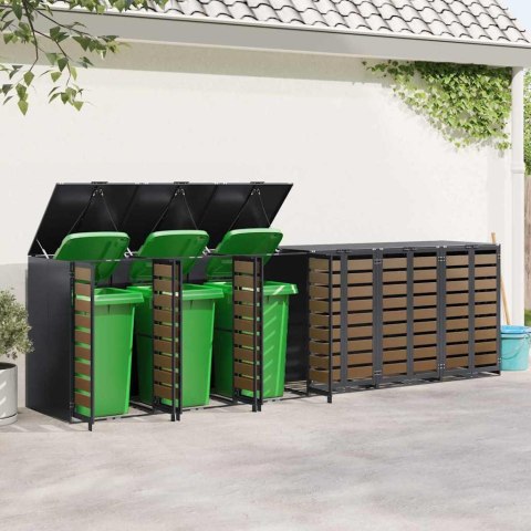 VidaXL Przechowalnia na 3 kosze na odpady 340 x 77.5 x 115.5 cm Stal