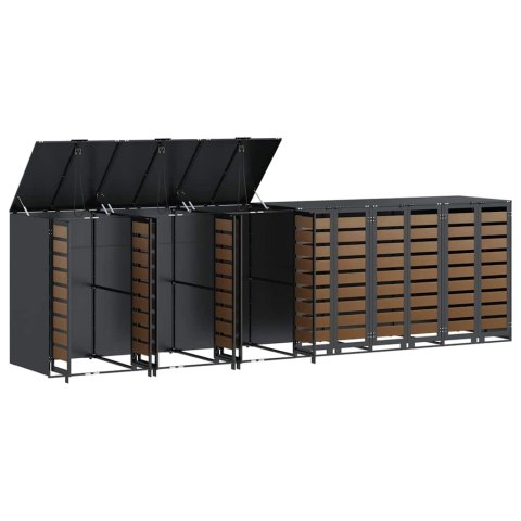 VidaXL Przechowalnia na 3 kosze na odpady 340 x 77.5 x 115.5 cm Stal