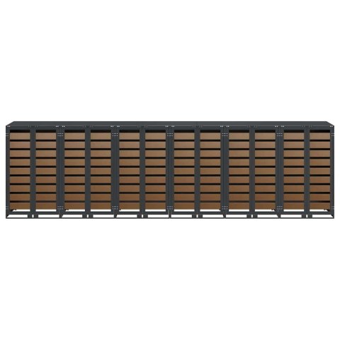 VidaXL Przechowalnia na 3 kosze na odpady 340 x 77.5 x 115.5 cm Stal