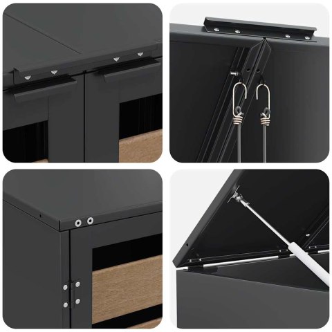 VidaXL Przechowalnia na 3 kosze na odpady 340 x 77.5 x 115.5 cm Stal