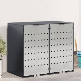VidaXL Przechowalnia na 3 kosze na odpady 340 x 77.5 x 115.5 cm Stal