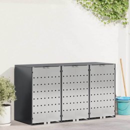 VidaXL Przechowalnia na 3 kosze na odpady 340 x 77.5 x 115.5 cm Stal