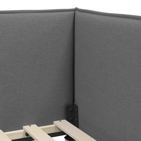 VidaXL Rama Łóżka Narożnego z Materacem 2 pcs Szary Aksamit