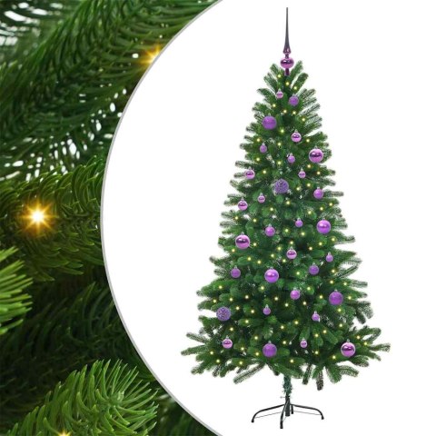 VidaXL Choinka z 150 diodami LED z podstawą Zielony 150 cm PE