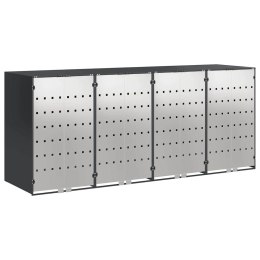 VidaXL Przechowalnia na 3 kosze na odpady 340 x 77.5 x 115.5 cm Stal