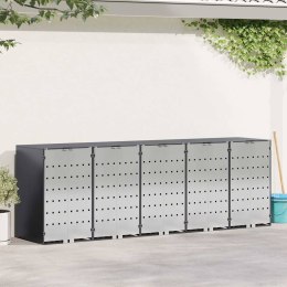 VidaXL Przechowalnia na 3 kosze na odpady 340 x 77.5 x 115.5 cm Stal