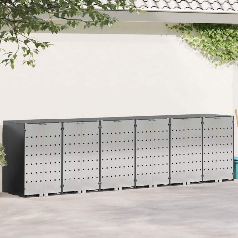 VidaXL Przechowalnia na 3 kosze na odpady 340 x 77.5 x 115.5 cm Stal