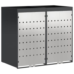 VidaXL Przechowalnia na 3 kosze na odpady 340 x 77.5 x 115.5 cm Stal