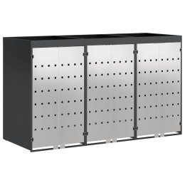 VidaXL Przechowalnia na 3 kosze na odpady 340 x 77.5 x 115.5 cm Stal