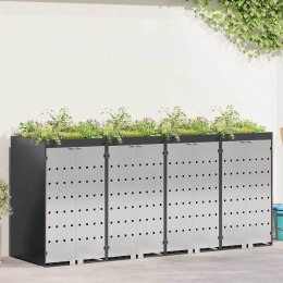 VidaXL Przechowalnia na 3 kosze na odpady 340 x 77.5 x 115.5 cm Stal