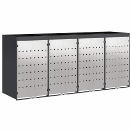 VidaXL Przechowalnia na 3 kosze na odpady 340 x 77.5 x 115.5 cm Stal