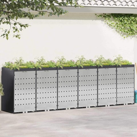 VidaXL Przechowalnia na 3 kosze na odpady 340 x 77.5 x 115.5 cm Stal