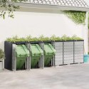 VidaXL Przechowalnia na 3 kosze na odpady 340 x 77.5 x 115.5 cm Stal