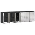 VidaXL Przechowalnia na 3 kosze na odpady 340 x 77.5 x 115.5 cm Stal
