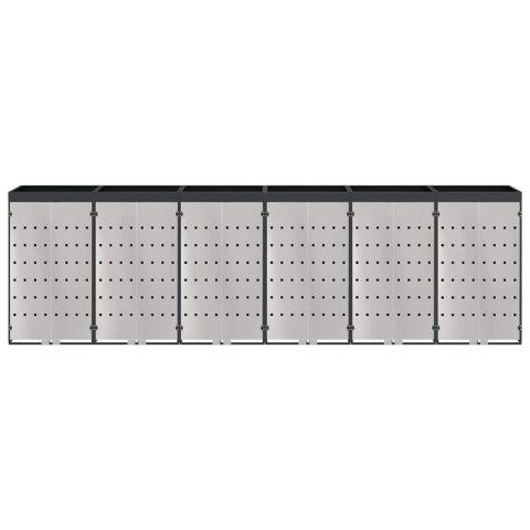 VidaXL Przechowalnia na 3 kosze na odpady 340 x 77.5 x 115.5 cm Stal