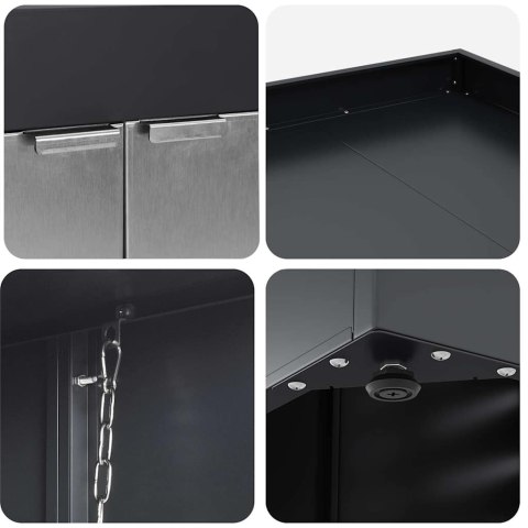 VidaXL Przechowalnia na 3 kosze na odpady 340 x 77.5 x 115.5 cm Stal