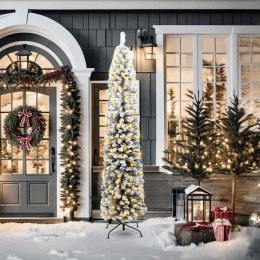 VidaXL Sztuczna choinka z podstawą Zielony 210 cm PVC, stal i plastik