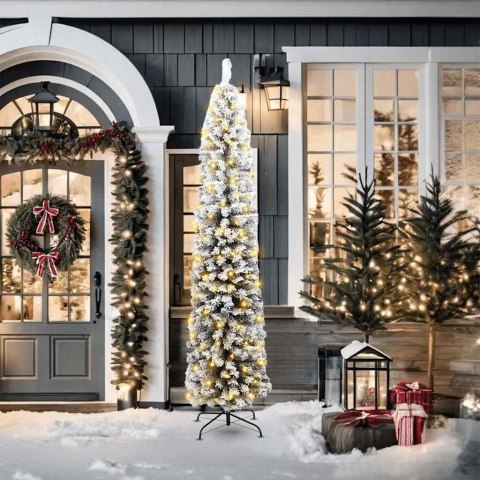 VidaXL Sztuczna choinka z podstawą Zielony 210 cm PVC, stal i plastik