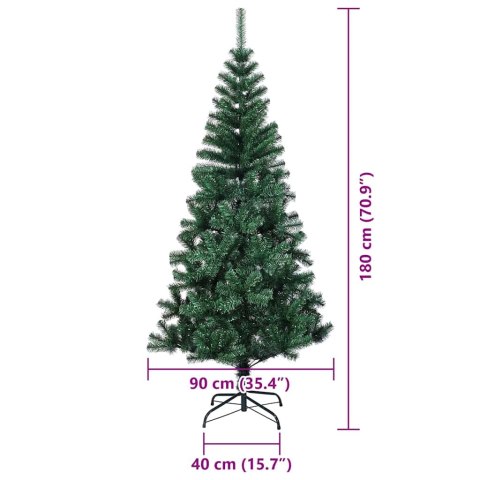 VidaXL Sztuczna choinka z oświetleniem na Boże Narodzenie 180 cm