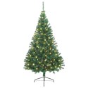 VidaXL Sztuczna choinka z oświetleniem na Boże Narodzenie Zielony PVC