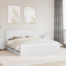 VidaXL Ramka łóżka z szufladą Biały 180 x 200 cm Drewno inżynieryjne