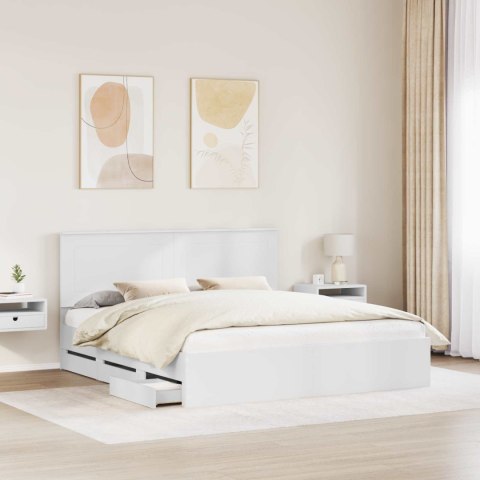 VidaXL Ramka łóżka z szufladą Biały 180 x 200 cm Drewno inżynieryjne
