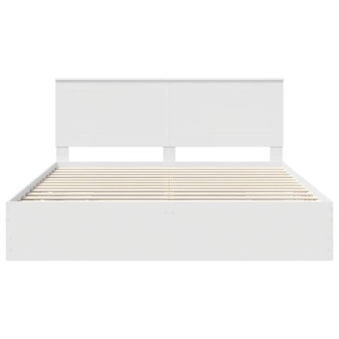 VidaXL Ramka łóżka z szufladą Biały 180 x 200 cm Drewno inżynieryjne