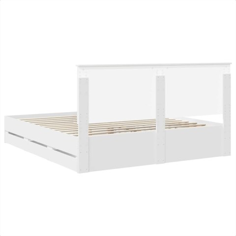 VidaXL Ramka łóżka z szufladą Biały 180 x 200 cm Drewno inżynieryjne