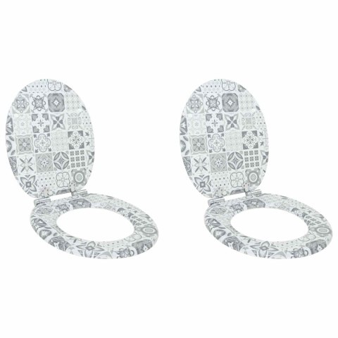 DESKA TOALETOWA Z SAMOODBLOKOWANIEM 2 PCS 44X38CM PŁYTA MDF