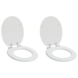 DESKA TOALETOWA Z SAMOODBLOKOWANIEM 2 PCS BIAŁA 44X38CM