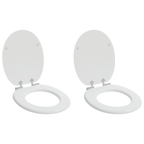 DESKA TOALETOWA Z SAMOODBLOKOWANIEM 2 PCS BIAŁA 44X38CM
