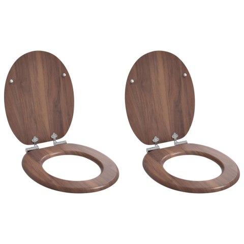 DESKA TOALETOWA Z SAMOODBLOKOWANIEM 2 PCS BRĄZOWA 44X38CM
