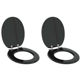 DESKA TOALETOWA Z SAMOODBLOKOWANIEM 2 PCS CZARNY 44X38CM
