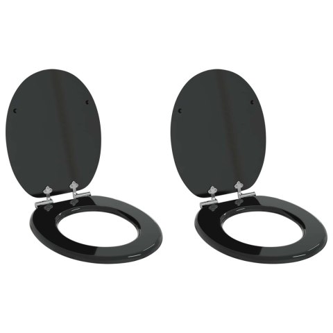 DESKA TOALETOWA Z SAMOODBLOKOWANIEM 2 PCS CZARNY 44X38CM