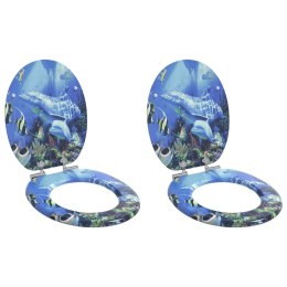 DESKA TOALETOWA Z SAMOODBLOKOWANIEM 2 PCS NIEBIESKI 44X38CM