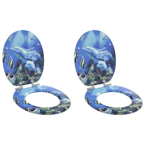 DESKA TOALETOWA Z SAMOODBLOKOWANIEM 2 PCS NIEBIESKI 44X38CM