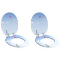 DESKA TOALETOWA Z SAMOODBLOKOWANIEM 2 PCS NIEBIESKI 44X38CM