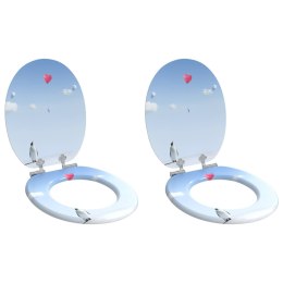 DESKA TOALETOWA Z SAMOODBLOKOWANIEM 2 PCS NIEBIESKI 44X38CM