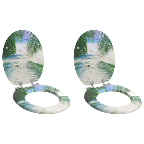 DESKA TOALETOWA Z SAMOODBLOKOWANIEM 2 PCS ZIELONY 44X38CM