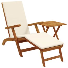VidaXL Leżak z funkcją pochylania i składania 2 pcs kremowobiały