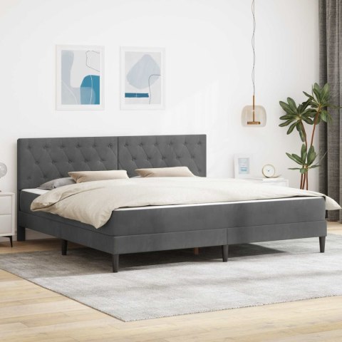 VidaXL Rama łóżka z materacem Ciemnoszary 180 x 200 cm Aksamit