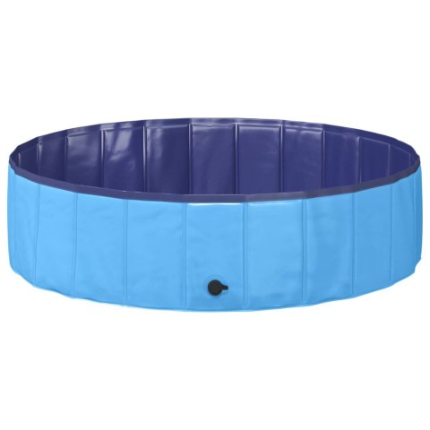 VidaXL Składany basen dla psów Niebieski 120 x 120 x 30 cm PVC
