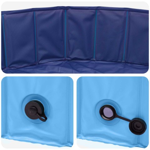 VidaXL Składany basen dla psów Niebieski 120 x 120 x 30 cm PVC