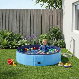 VidaXL Składany basen dla psów Niebieski 80 x 80 x 20 cm PVC