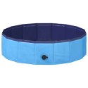 VidaXL Składany basen dla psów Niebieski 80 x 80 x 20 cm PVC