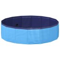 VidaXL Składany basen dla psów Niebieski 80 x 80 x 20 cm PVC