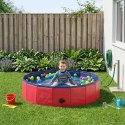 VidaXL Składany basen dla psów czerwony 80 x 80 x 20 cm PVC