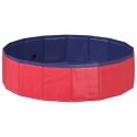 VidaXL Składany basen dla psów czerwony 80 x 80 x 20 cm PVC